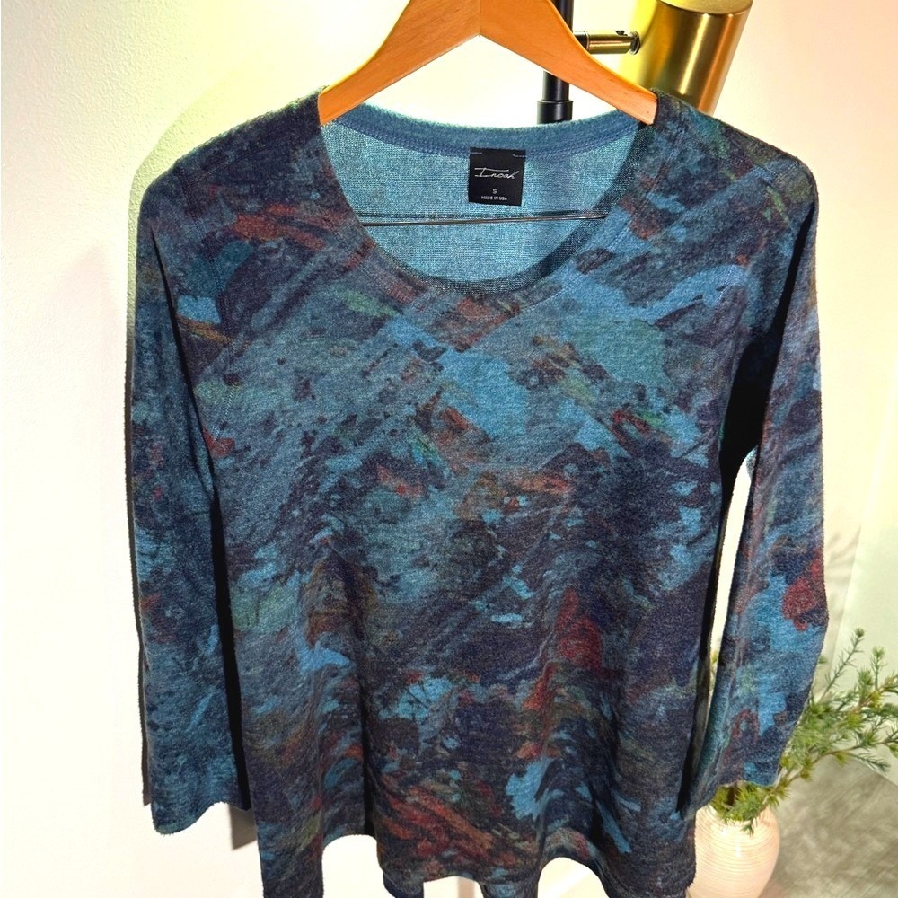 Inoah pulllover top knit extra soft‎ rayon blend SM artisan unique day wear EUC